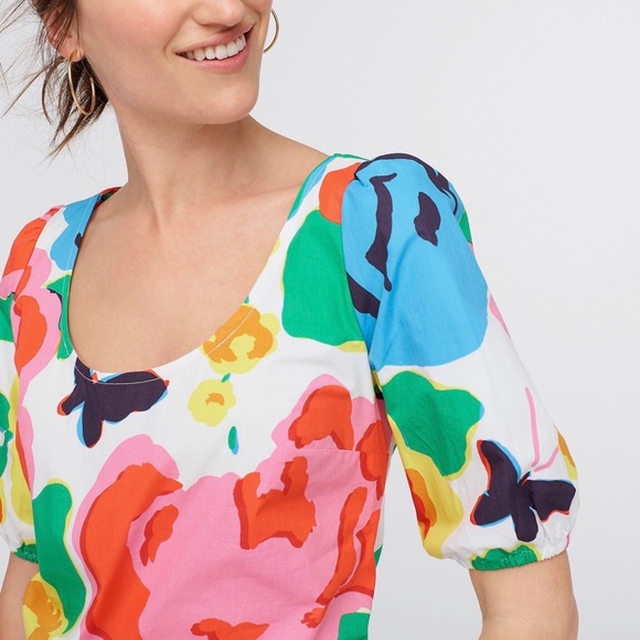 J. Crew Scoopneck Floral Blouse XS - Picture 6 of 14